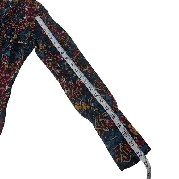 Converse One Star Womens Floral Long Sleeve Top Blouse SZ M Multicolor - Picture 7 of 9